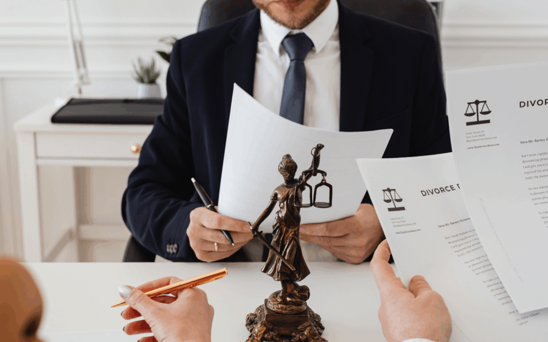 St. Petersburg contested divorce attorney guiding a divorcing couple during a consultation.