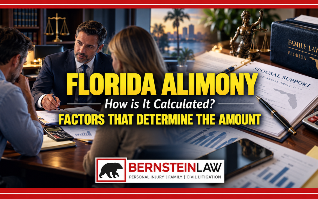 Florida divorced spouses meeting with an attorney to discuss alimony and financial support.
